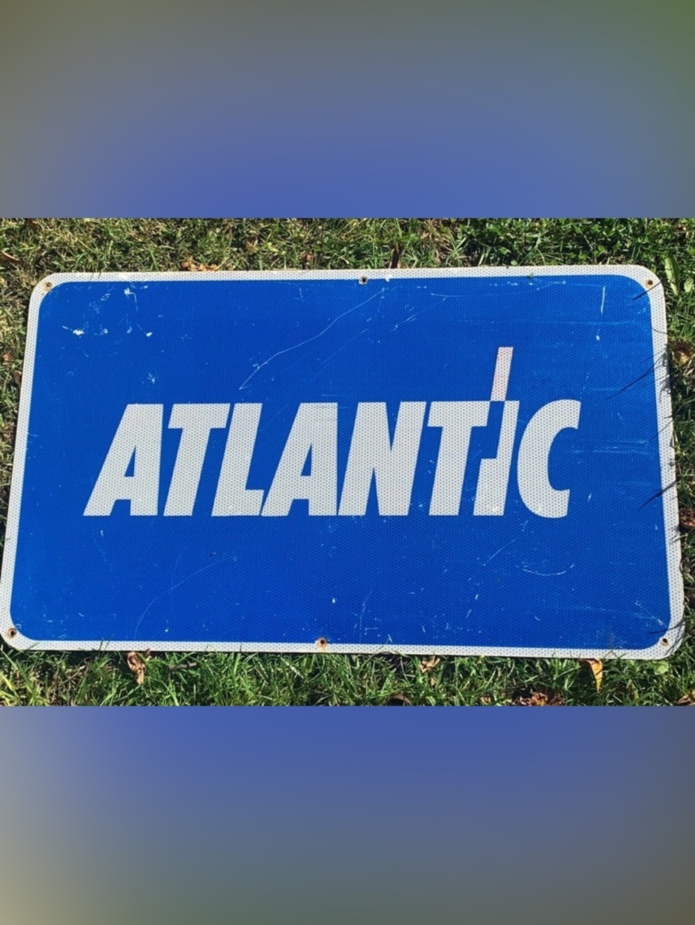 Vintage ATLANTIC Gas Oil Sign 30x18 Metal Mancave Garage Industrial Decor - Picture 2 of 7